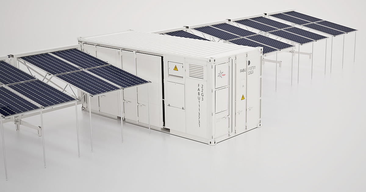 solar panels power storage container