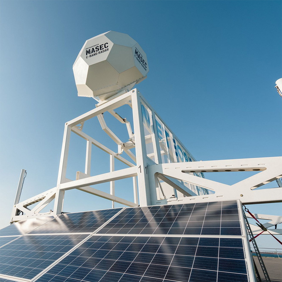weather radar station csc container frame unfolded